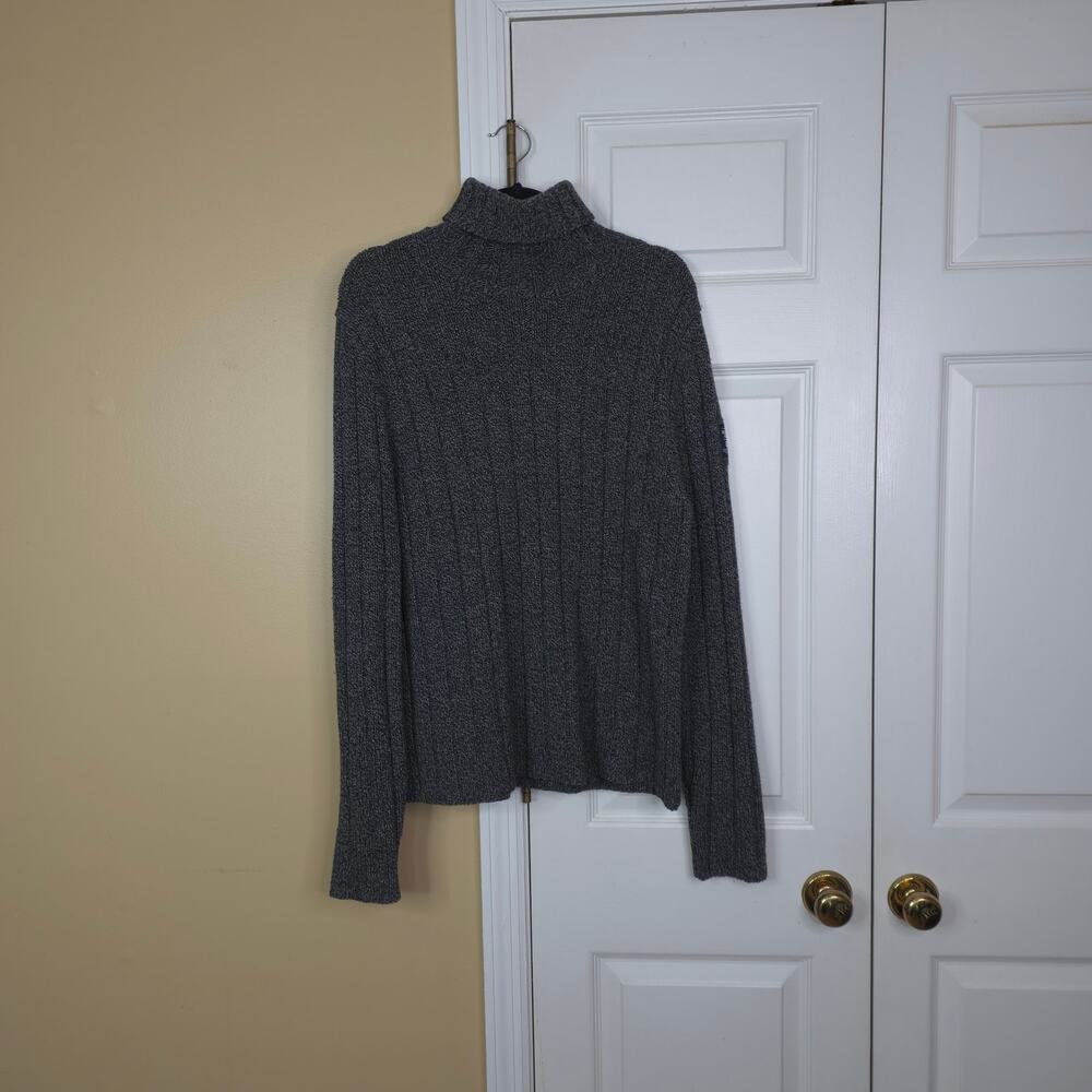 Vintage Y2K Abercrombie & Fitch Gray Lambswool Cable Knit Turtleneck Sweater L